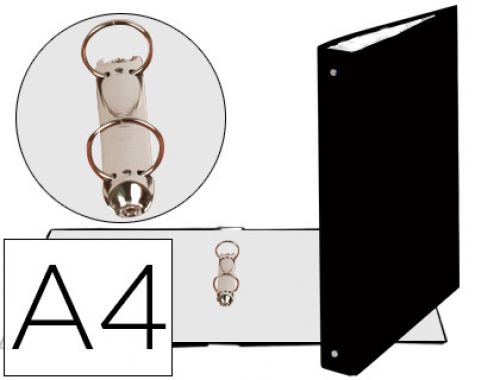 Pasta exacompta de 2 aneis 30mm redondos din a4 cartao forrado preto , Exacompta , 78595 , 3130630543718